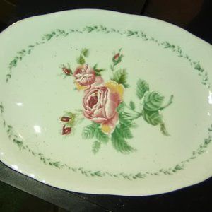 Vintage Victorian Rose Gibson Serving Platter13x9"